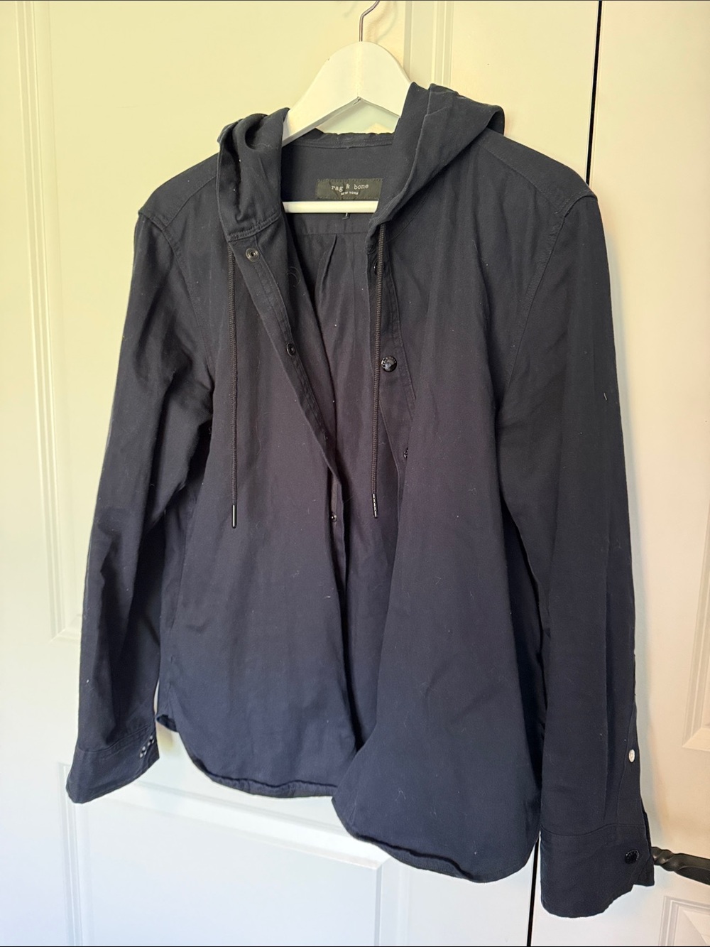 rag & bone navy Hooded Lightweight Shirt Jacket